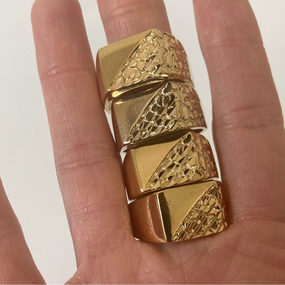 Vanessa Mooney gold stackable bold statement layering ring size 10 - Picture 1 of 3